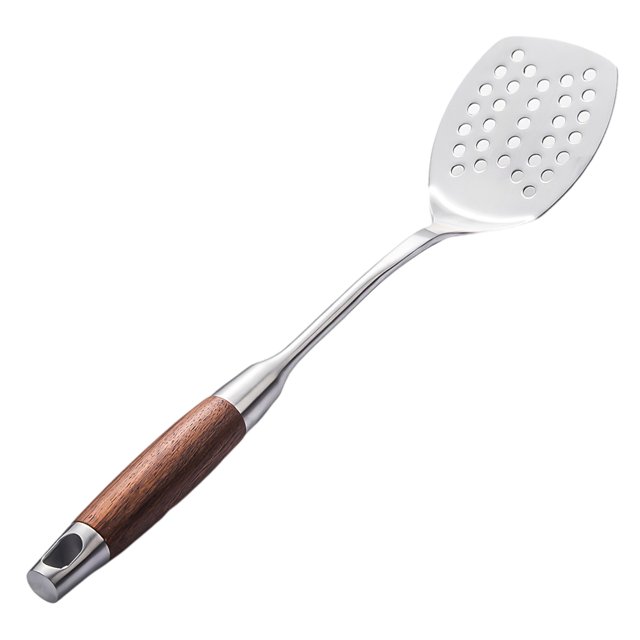 Espátula Para Freír De Palisandro De Acero Inoxidable 304, Espátula Con Mango De Madera, Espátula Occidental Para Cocinar, Espátula Para Cocinar Carne, Espátula Para Freír Vogacara HA022182-00