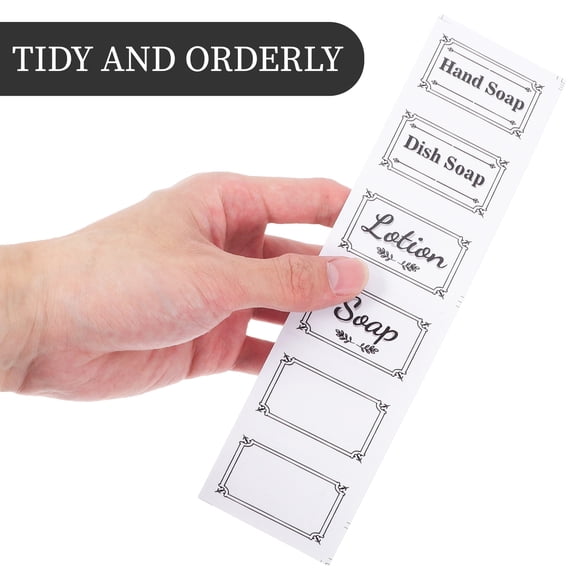 6PCS Transparent Waterproof Soap Bottle Labels Removable Hand Soap Decals for Kitchen Bathroom