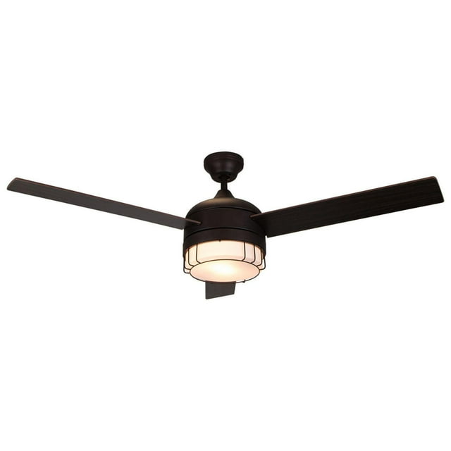Ventilador de techo 52, 2 luces E27 40W, acabado chocolate, 3 aspas reversibles, 3 velocidades