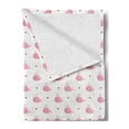 thumbnail image 2 of Baby Soft Flannel Fleece Blanket, Abstract Cartoon Hearts and Whales Love Nature Themed Image Ocean Inhabitants Pattern, Cozy Plush for Indoor and Outdoor Use, 60" x 80", Pink White, by Ambesonne, 2 of 5