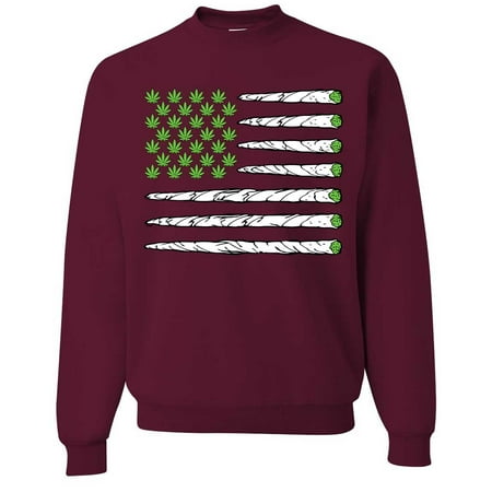 USA Weed Flag Doobie Stripes Crewneck Sweatshirt