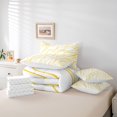 thumbnail image 6 of Homewish Minimalist Lines 7-Piece Twin Bedding,Geometric Artwork Bedding Comforter Set,White Golden,Reversible, 6 of 8