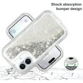 thumbnail image 7 of For iPhone 13 Pro Case Glitter Floating Liquid Shiny Quicksand Case for Women Girls Heavy Duty Shockproof Protective Case Hard PC Bumper Soft TPU Cover，Silver, 7 of 7