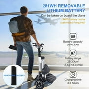 TopMate ES35 Powered Mobility Scooter 3 Wheels Foldable Trike with Backrest Seat for Adults, Lightweight Electric Scooter with Removable 36V 7.8AH Battery, Reverse & Key Switch for Commute and Travel