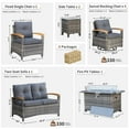 thumbnail image 2 of MEISSALIVVE 10 Pieces Patio Furniture Sets with Fire Pit Table, Wicker Outdoor Conversation Sets with 4 Swivel Rocker Chairs, 2 Single Chairs, 2-seat Sofa and Side Table(Grey), 2 of 8