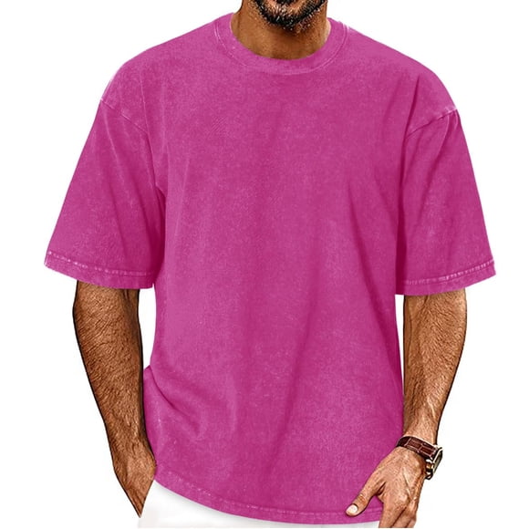 Camiseta ADOREJOY oversize vintage lavada rosa claro talla L