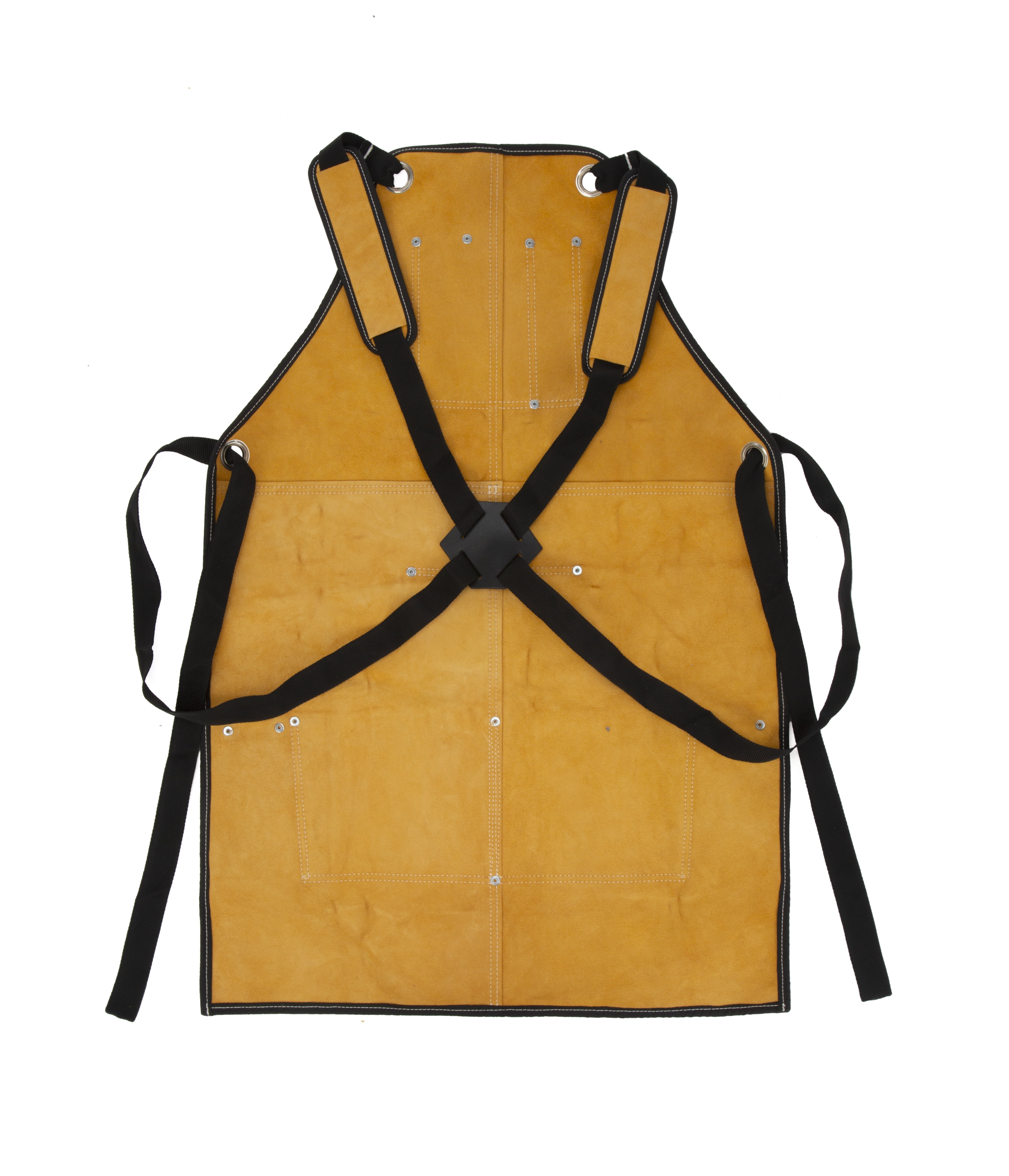 Hyper Tough Brown Leather Welding Apron with Tool Pockets