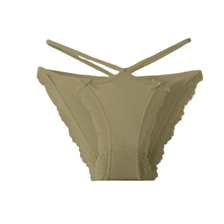 Tao Tao Fashion Panties for Women String Bikini Silk Lace Versions Panties Fashion Underwear Briefs 2025 Hot Underwear Green M