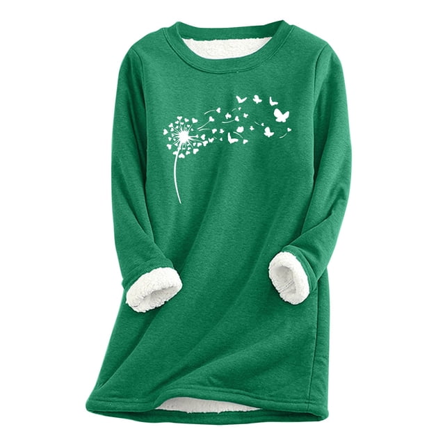 Sous-vêtements Thermiques pour Femmes Haut Col Rond Coupe Ample Imprimé Décontracté Chaud Manches Longues pour Automne Hiver Confort