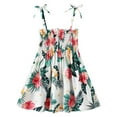 thumbnail image 4 of Robes pour Petites Filles Imprimé Floral Légères d'Été avec Attaches Réglables Tenues Décontractées de Plage Robe Fille Taille 5-6T, 4 of 4