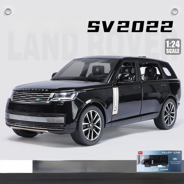 1:24 2022 Land Rover Range Rover SV SUV Alloy Model Car Toy Diecasts Casting Sound and Light Car Toys For Children Vehicle C523 Black With box