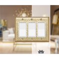 thumbnail image 3 of Monarch Abode 3-Gang Rocker Wall Plate, Hand Hammered Decorator Metal Switch Wall Plate, Decorative Light Switch Cover Plate for Electrical Outlet, Brushed Gold, 3 of 7