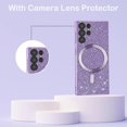 thumbnail image 2 of for Samsung Galaxy S23 Ultra Glitter Case with Camera Lens Protector, [Compatible with Magsafe] Slim TPU Clear Magnetic Case Cute Cover for Samsung Galaxy S23 Ultra CZ Purple, 2 of 14