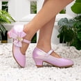 thumbnail image 5 of Girls Dress Shoes Low Heel Princess Flats Mary Jane Flower Wedding Party Glitter Shoes for Kids Toddler, 5 of 9