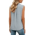 thumbnail image 5 of biudgviw Women's Sleeveless Button Down Shirts Summer Pleated Loose Collared Tank Tops Dressy Casual Work Tunic Blouses, 5 of 7