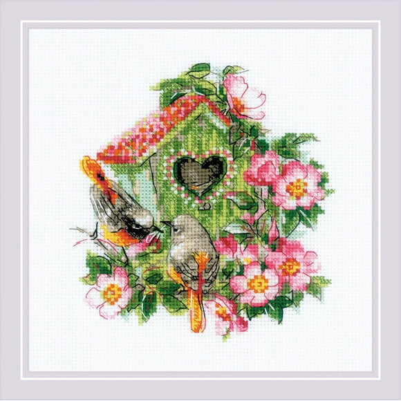 Riolis Counted Cross Stitch Kit 7"X7"-Happy Together (14 Count)