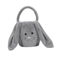 thumbnail image 4 of Adorable cesta de conejito de Pascua de peluche para niños y niñas, material suave y duradero. Gris, 4 of 6