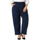 thumbnail image 1 of Conjuntos de trabajo de oficina para mujeres de talla grande Agnes Orinda, pantalones de negocios casuales rectos de cintura alta con bolsillo 2X azul marino, 1 of 6