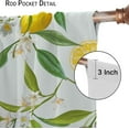 thumbnail image 6 of Fruits Blackout Curtains Summer Fruit Lemons Flowers Leaves Yellow Green Art Print for Living Room Bedroom Kitchen Decor Rod Pocket Window Drapes 2 Panels 84x84in, 6 of 6