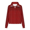 thumbnail image 5 of Womens Quarter Zip Sweatshirts 2026 Trendy Polka Dot Long Sleeve Stand Collar Tops Loose Fit Casual Spring Outfits, 5 of 5