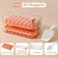 thumbnail image 2 of Ice Cube Tray for Freezer, 64 Nuggets Ice Cubes Molds with Lid and Bin, Silicone Ice Freezer Container, Spill- Removable Lid & Ice Scoop, for Whiskey,Cocktail ,Orange, 2 of 11