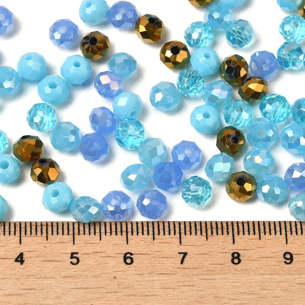 500g Glass Beads Faceted Rondelle Pale Turquoise 6x5mm Hole: 1mm about 2360pcs/500g