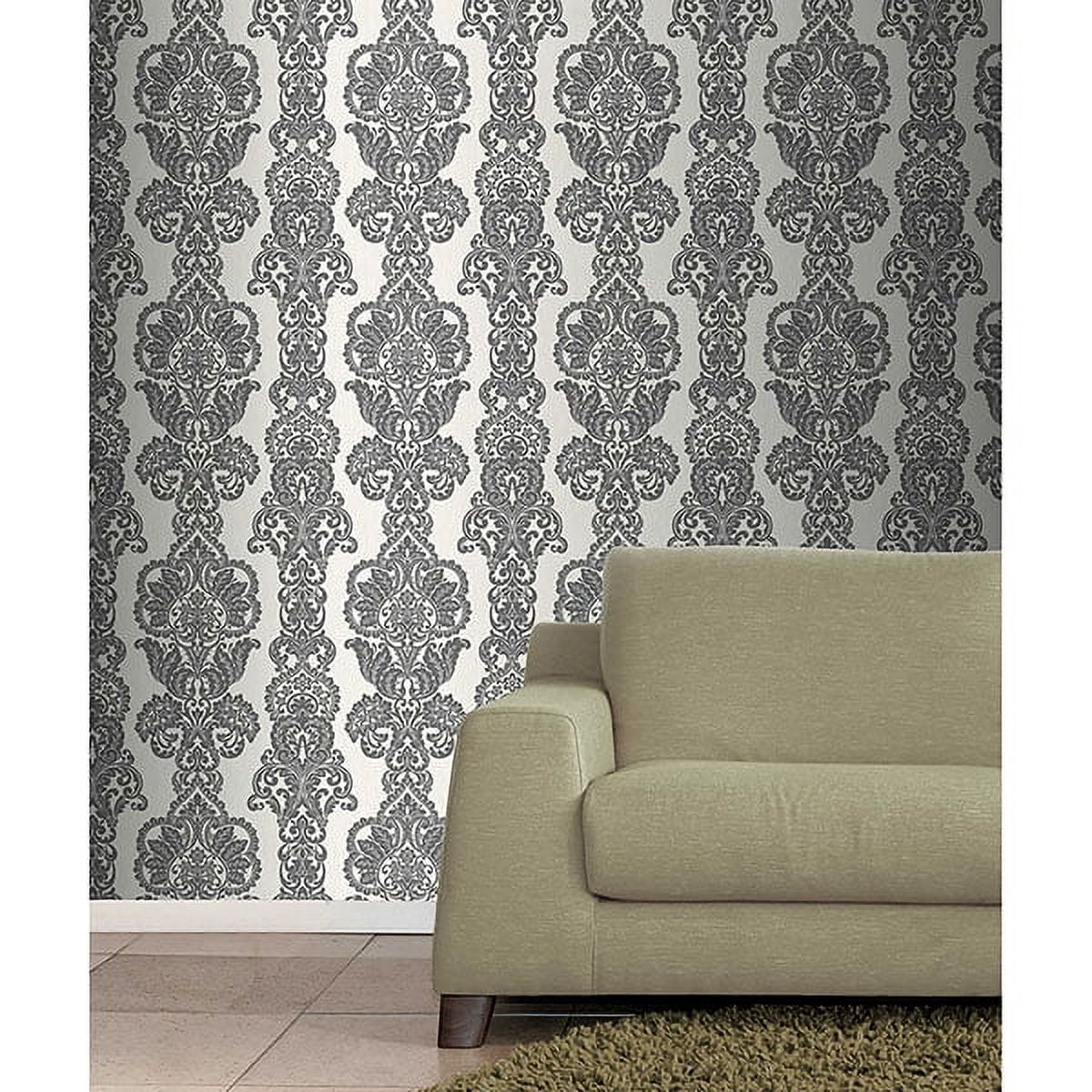 Fine Décor Rochester Charcoal Damask Wallpaper