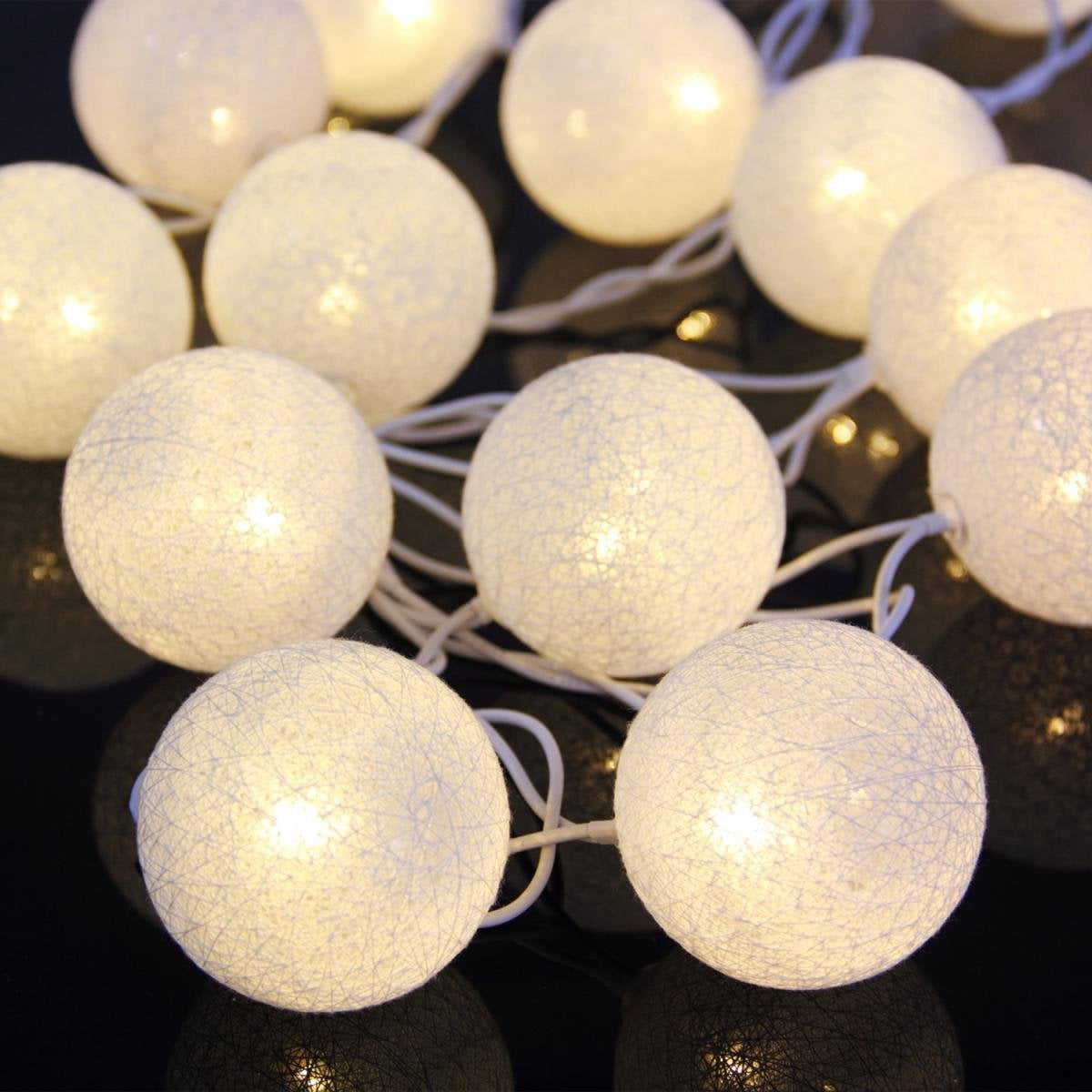 20 LED Colorful Fairy Cotton Ball String Lights Xmas Wedding Party Decor Lamp-RO 