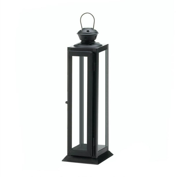 Black Metal Candle Lantern Rustic Decorative Lanterns For Candles
