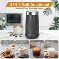 thumbnail image 3 of Milk Frother, 4-in-1 Electric Milk Steamer, Warm and Cold Milk Warmer and  Maker for Coffee, Latte, Cappuccinos, Macchiato, 8.2oz/240ml, Stainless Steel (Black), 3 of 6