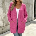thumbnail image 2 of Liuinsasek Womens Knit Cardigan Sweater Fashion Casual Solid Color Long Length Long Sleeve Top Outerwear Cozy and Soft with Pocket for Fall/Winter Outfits, 2 of 9