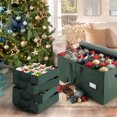 thumbnail image 5 of Hearth & Harbor Large Christmas Ornament Storage Box - Fits up to 124 Holiday Ornaments - Green Fabric Rectangle, 5 of 5