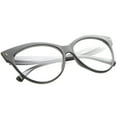 thumbnail image 4 of sunglassLA Unisex Womens Bold High Point Clear Lens Oversize Cat Eye Glasses (Black) - 63mm, 4 of 4