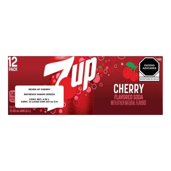 Refresco 7up Cereza 12 pack