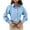 Light Blue, variant on Mikilon Women's Casual Lapel Shirts Solid Color Long Sleeve Button Down Tops Loose Workwear Blouses