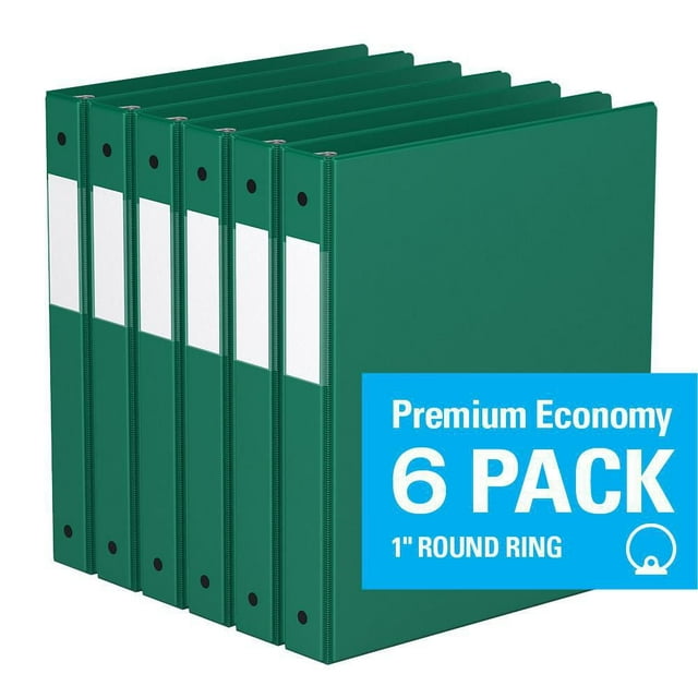 Davis Group, Premium Economy, Round Ring, Binder, 6 Pack, 1"