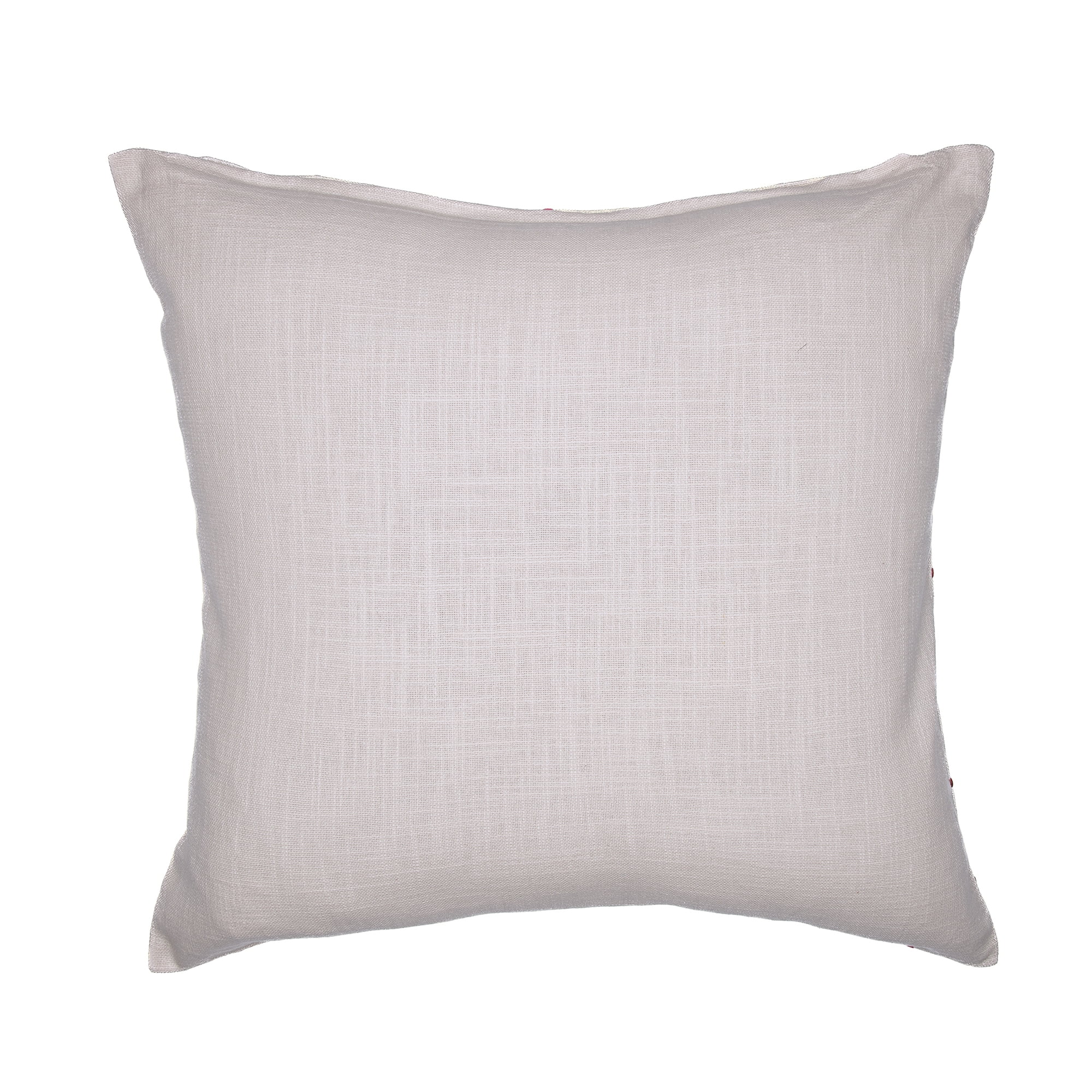 Ox Bay and Stacy Garcia 24" x 24" Ivory Checkered Embroidered Cotton Blend Adult Decorative Throw Pillow