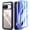 Blue/Clear, variant on Poetic Guardian Case for Google Pixel 10/10 Pro 5G, Built-in Screen Protector [Work with Fingerprint ID], [2 Front Frame] [Wireless Charge] Full Body Shockproof Rugged Clear Cover Case, Black/Clear