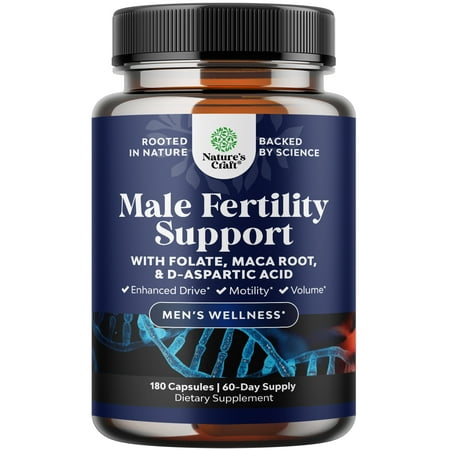 Natures Craft Prenatal Multivitamin Male Fertility Supplement - with L-Arginine D-Aspartic Acid and Maca Root Prenatal Vitamins for Enhanced Motility Volume Potency and Fertility Support
