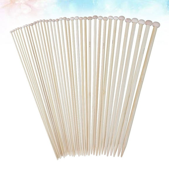 GOOHOCHY Beginners Knitting Needles 36 Pcs Single Pointed For present Giving And Diy Crafting Khaki 9.8in