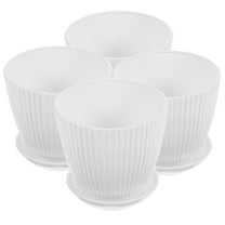 DINHEAROM Small Orchid Pot White Round for Water Holding and Plant Growth