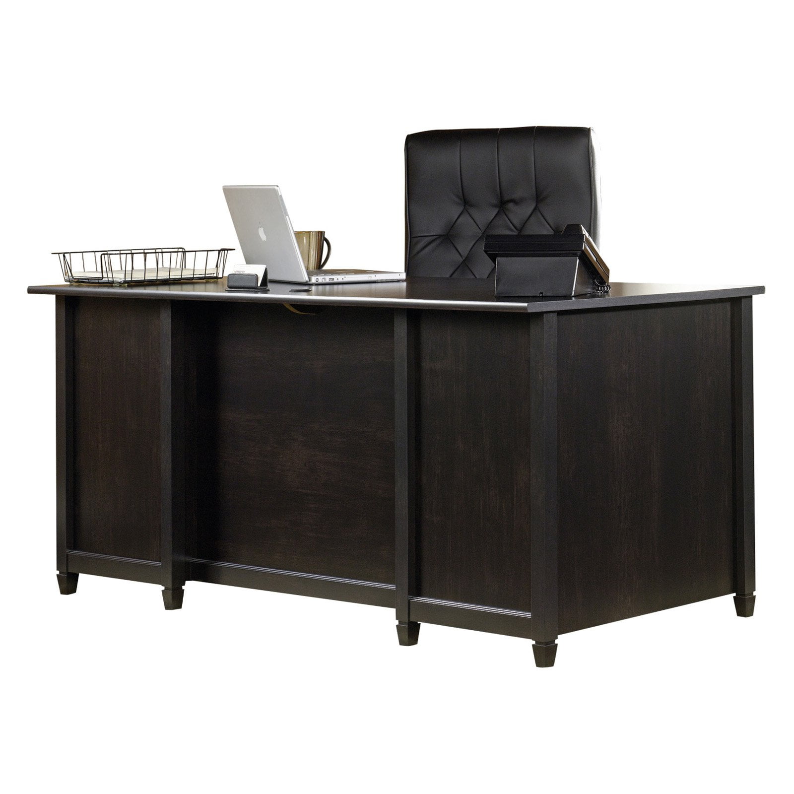 Sauder Edge Water Executive Desk Estate Black Finish