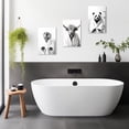 thumbnail image 4 of ZHONGYUTONG Bathroom Animal Wall Art 3 Pieces Cute Otter Highland Cow Panda Wearing Bathrobe Funny Poster Black White Canvas Prints for Toilet Restroom Framed (24.00" x 36.00" x 3PCS), 4 of 7