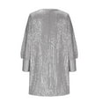 thumbnail image 4 of Women's Dress Shoulder Long Sleeve Party Bodycon Cocktail Dress, 4 of 9
