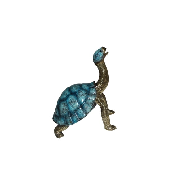 Nifao Turtle with special patina Bronze Statue – Home Decor Sculpture, 14"L x 10"W x 15.5"H