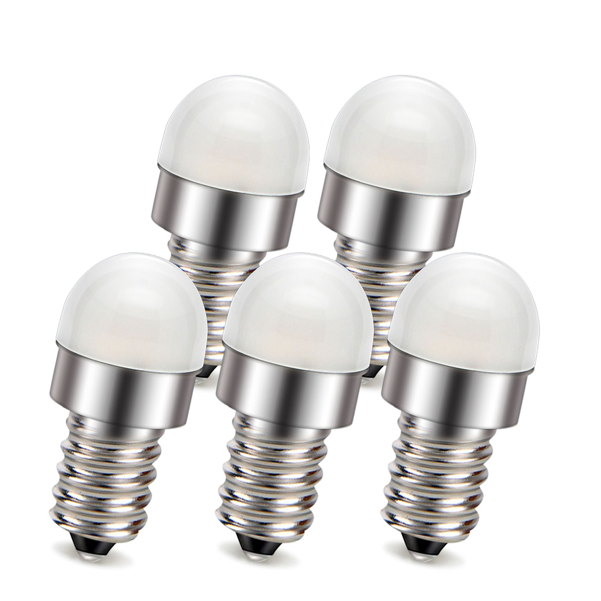 Ruiandsion E12 White LED Bulb AC 85-265V Wide Voltage 1W 100 LM 6000K Daylight for Home Indoor Lighting,Pack-5