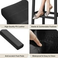 thumbnail image 4 of Garvee Counter Height Bar Stools Set of 2, 24-Inch Upholstered Saddle Barstools with Curved Cushions, Easy Assembly PU Leather Bar Chairs for Kitchen Island, Dining Room, Home Bar, Black, 4 of 6