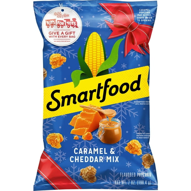 Smartfood Caramel & Cheddar Mix Flavored Popcorn, 7 oz Bag Walmart