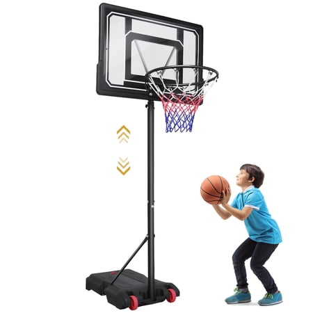 Gounni 33  Portable Basketball Hoop Goal System 5 - 7 Ft. Height Adjustable Outdoor Indoor Court