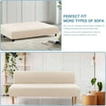 thumbnail image 3 of H.VERSAILTEX 100% Waterproof Jacquard Stretch Futon Slipcover Non-slip Armless Sofa Cover Washable Furniture Protector with Elastic Bottom for Kids and Pets, Ivory, 3 of 7